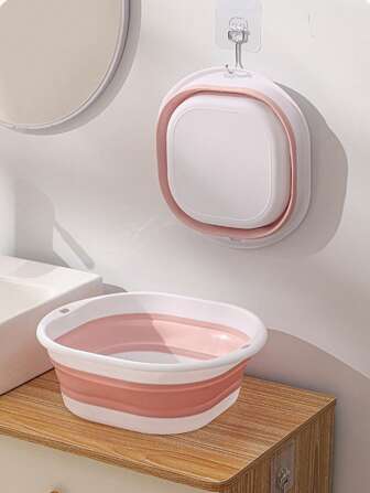 Portable Silicone Foldable Washbasin, Vegetable Wash Basin, Student Dormitory Plastic Foot Bath And Foot Wash Basin, Multi-Purpose Basin