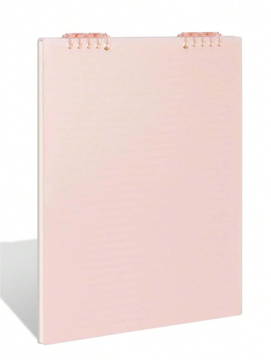 A5 Refillable Top Bound Spiral Notebook –   Writing Journal With Thick Waterproof Plastic Hardcover, Durable & Versatile For School, Office And Home (Pink) - Màu Hồng baby - Xem 1