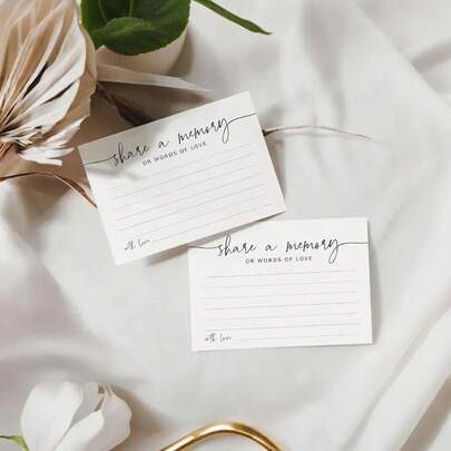 50 张/30 张共享记忆卡，共享记忆卡用于庆祝生活、葬礼、纪念、生日、毕业典礼、新娘送礼会，4 英寸 X 6 英寸，极简主义