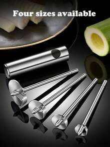 shoxil 4pcs/Set Stainless Steel Vegetable Drill, Fruit Corer And Veggie Spiralizer, Fruit Core Extractor, Kitchen Gadgets, Ergonomic Handle With 4 Sizes For Coring And Hollowing Out Zucchini, Potatoes, Carrot, Apple - Silver - View 5