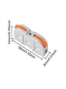 20 件杠杆电线连接器 1 对 1 直列电线连接器 SPL-1 杠杆螺母电线连接器快速连接接头电线连接器用于电路直列接头 - 灰色 - 查看 9