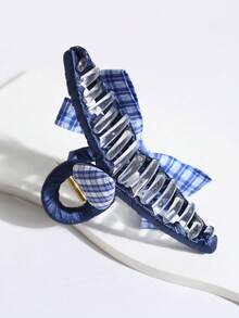 发夹 1 件装 新款心形蝴蝶结设计双面花式发夹 女士发饰、蝴蝶结配饰、学校用品、大学 - 彩色 - 查看 5