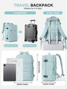 Großer Reiserucksack für Herren und Damen, Business-Laptop-Rucksack, Kabinengepäck 40x20x25, zugelassener Handgepäckrucksack, wasserdichter Rucksack mit multifunktionaler unabhängiger Schuhkammer und Nass-Trocken-Trennung, geeignet für Mittelschüler, Reise- und Pendlertasche