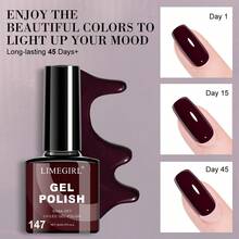 LIMEGIRL 凝胶指甲油套装 - 6色凝胶指甲油套装，适合所有季节，可卸除，附赠LED美甲灯，DIY美甲沙龙礼物，女士美甲 - 彩色 - 查看 4