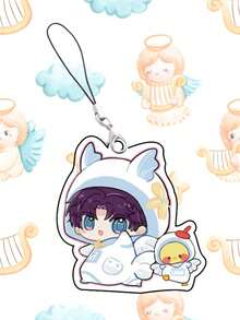 1 pezzo Portachiavi di gioco popolare con figura cartoni animati carina di Love and Deepspace, ciondolo in acrilico per borsa