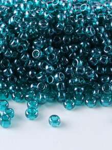 GO2CJBEADS 10 جرام متعدد الألوان حبيبات زجاجية دائرية بقطر 2 مم بخط فضي للاستخدام في صناعة الأساور DIY