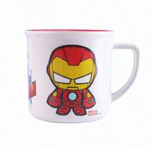 Marvel Mundwasser Becher Haushalt einfach kreativ Q Version Studenten Einzelgriff Becher, Badezimmer Zahnbürstenbecher mit Griff, Iron Man Becher