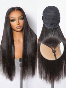 Bone Straig Invisi Strap 6x4 Closure Human Hair Lace Wig Pull Go Wigs With Elastic Drawstring 4x6 Glueless Wigs Human Hair For Women Brazilian Hair Wigs - Natural Black - 查看 4