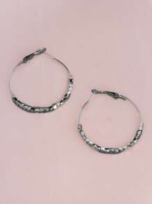 1 paio di orecchini semplici ed eleganti in argento, accessorio alla moda e versatile