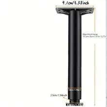 1pc Adjustable Black Plastic Furniture Riser, Heavy Duty Support, Height Customizable, Suitable For Sofa Legs, Table Legs, TV Stand, Coffee Table, Bed Frame