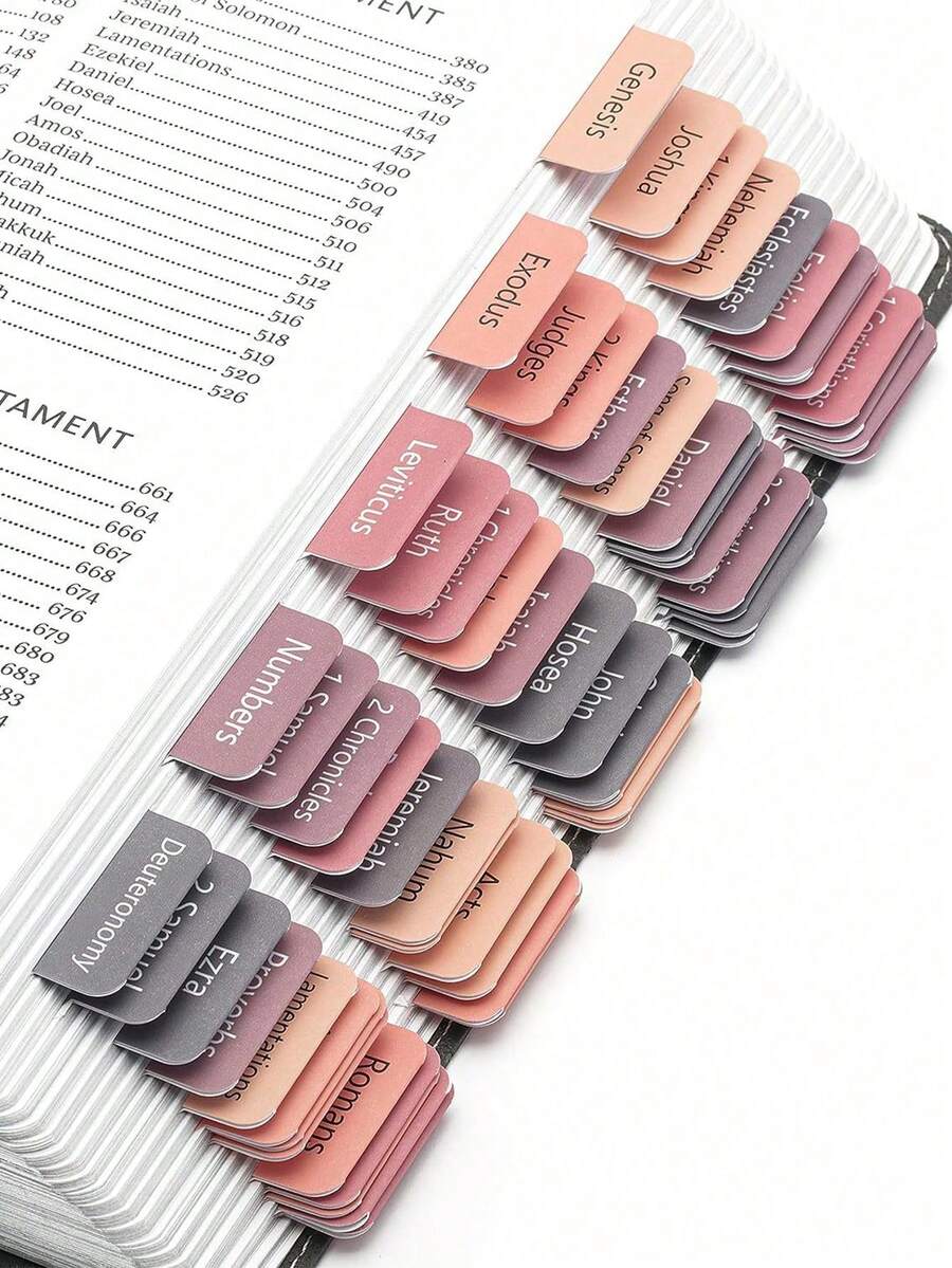 75pcs Bible Tabs, Bible Index Tabs, Christian/Catholic Bible Index Label Stickers, Sticky Notes,For School Supplies,Back To School