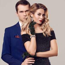 Short Satin Gloves Women Wrist Length Pearl Bridal Wedding Gloves Opera Uniform Banquet Tea Party Tuxedo Dress 1920s - 黑色 - 查看 11