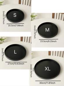 1 件黑色圆形木质托盘，高品质，适用于盛放食物、小吃、饮料、寿司、牛排、披萨、甜点、蛋糕、面包、早餐、咖啡、茶、熟食拼盘，适用于开斋节、圣诞节、万圣节 - 黑色 - 查看 6