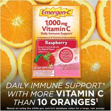 Emergen-C 1000mg Vitamina C en polvo para apoyo inmunológico diario, sin cafeína, suplementos de vitamina C con zinc y manganeso, vitaminas B y electrolitos, sabor naranja intenso - 2 unidades