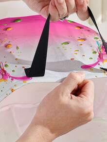 1pc Cartoon Butterfly Pattern Foldable Large Capacity Round Storage Basket With Handle, Multi-Purpose Storage Basket For Nursery, Baby Diaper, Clothes, Accessories, Collapsible Storage Box - Multicolor - View 12