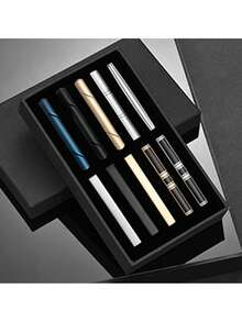 10 piezas Pinzas para corbata para hombre, juego clásico de pinzas de barra para corbatas normales, pinzas de barra de corbata adecuadas para boda, aniversario, negocio, caja de lujo - Multicolor - Ver 10