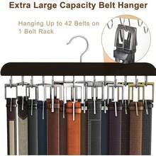 带 1-14 个挂钩的腰带/领带壁挂架，带 14 个挂钩的木质腰带架，壁挂式衣架 - 领带架 - 收纳架 - 腰带架，性别揭秘派对，生日、婚礼、派对的完美之选，送给同事、朋友和家人的完美礼物，返校季