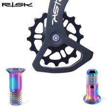 Risk Titanium Alloy Hollow Screw Ultralight Hollow-Out Rear Derailleur Pulley Wheel Titanium Screw For Bicycle