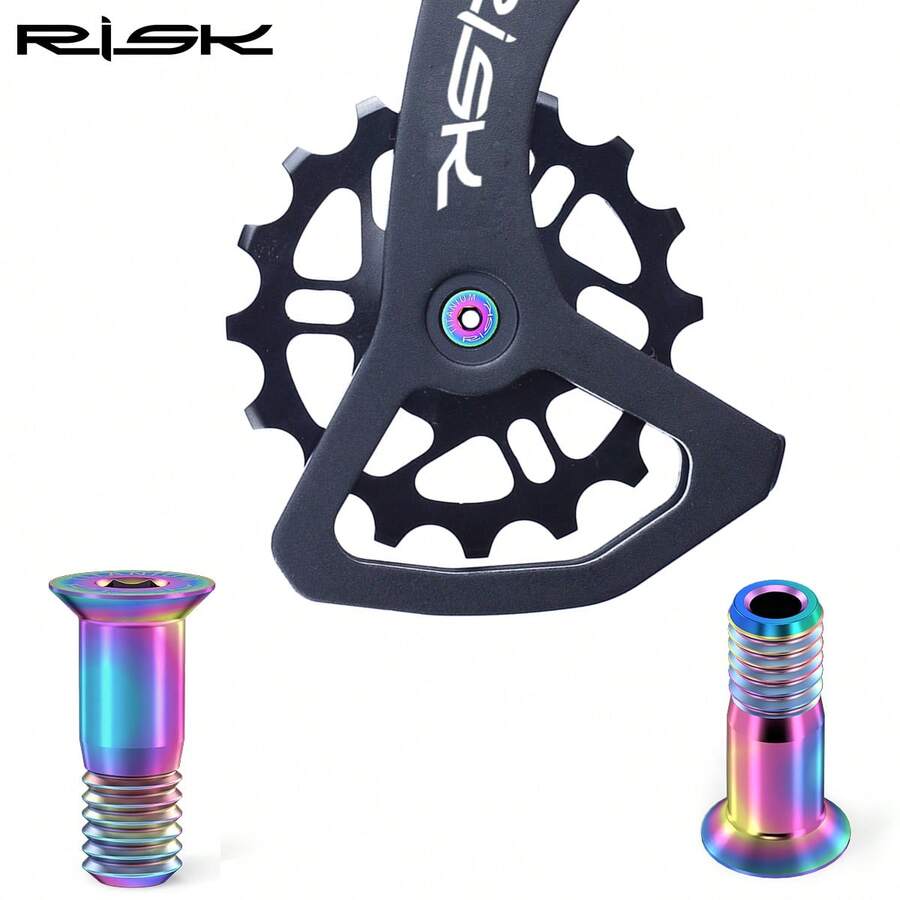 Risk Titanium Alloy Hollow Screw Ultralight Hollow-Out Rear Derailleur Pulley Wheel Titanium Screw For Bicycle