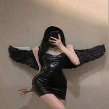 Accesorios de disfraz de alas de ángel, diseño sexy sin espalda, adecuado para actuaciones en el escenario de festivales y disfraces de fiesta, Halloween