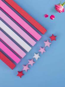 540 Pcs Origami Stars Paper Strips Handmade Home Cards Gift Party Decoration Craft Decoration Intellectual Paper Folding Lucky Star, Five-Pointed Star