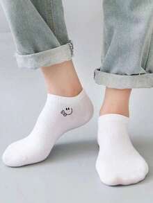 15 Pairs Solid Black/White/Gray Fashion Simple Breathable Moisture-Wicking Short Socks, Comfortable Sports Ankle Socks, Invisible Socks, Suitable For Daily Wear, Outdoor, Sports In All Seasons Christmas Gift - Multicolor - View 5