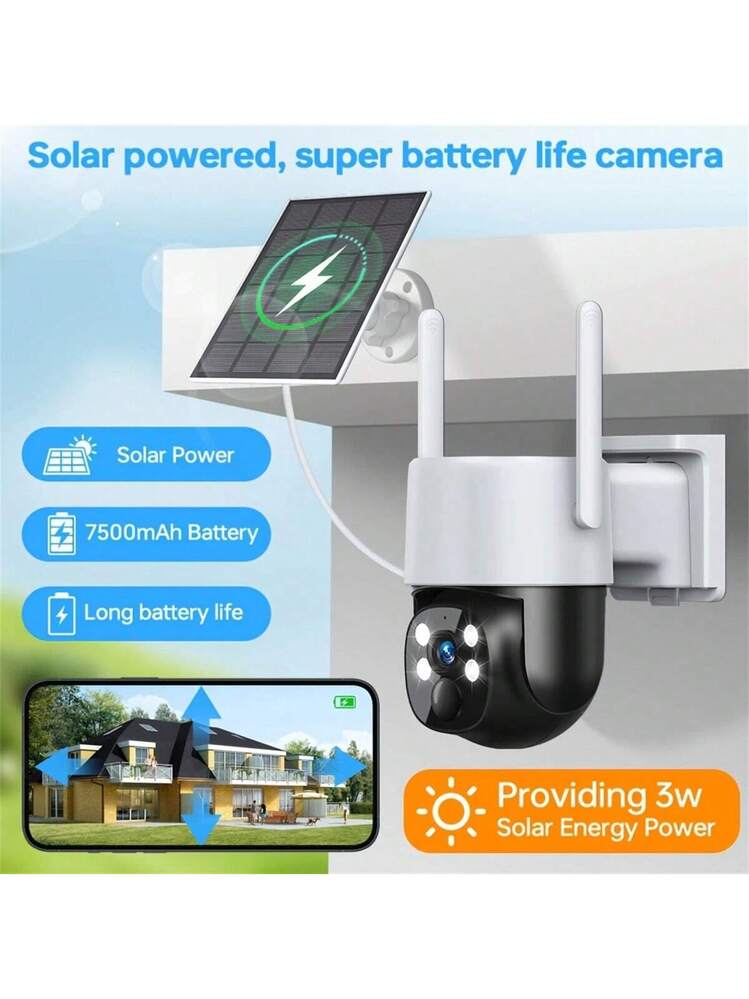 Telecamera Spotlight 2K WiFi Esterno 360° Con Visione Notturna E Rilevamento Umani