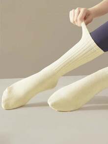 6 Pairs Women's Striped Non-Slip Silicone Bottom Yoga Socks, Pilates Socks, Suitable For All Seasons, Women's Non-Slip Long Socks With Grip, Suitable For Ballet, Dance And Sports, Suitable For Gym - Multicolor - View 6