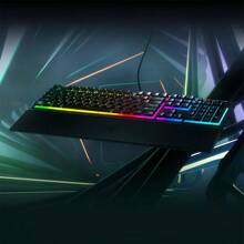 RAZER 雨林狼蛛V3輕機械鍵盤 全尺寸佈局 靜音輕機械軸體+RGB背光+記憶棉腕托 電競遊戲辦公室打字全能舒適之選