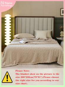 1 件卡其色塔夫绸荷叶边超柔软传统法兰绒珊瑚绒毛毯，适用于沙发、办公室、卧室、旅行和露营，四季皆宜 - 卡其色 - 查看 2