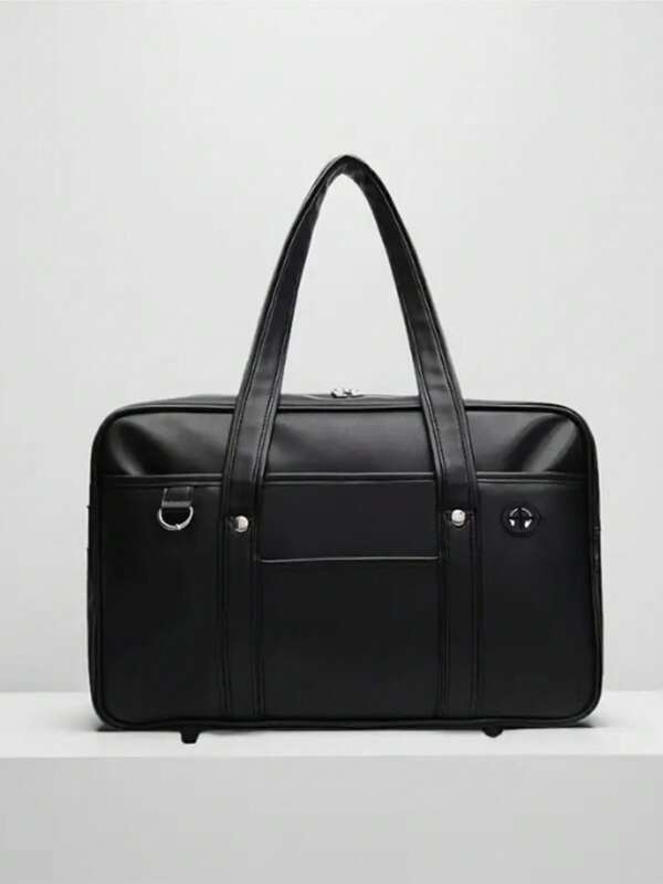 Solid Color Large Capacity Shoulder Bag, All-Match Preppy School Handbag,Lightweight Tote Bag