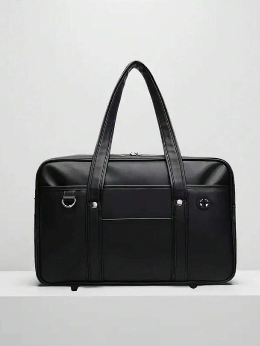 Solid Color Large Capacity Shoulder Bag, All-Match Preppy School Handbag,Lightweight Tote Bag - Multicolor - View 1