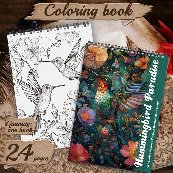 Kolorowanka "Koliber Raj" – wielokolorowa dla dorosłych i dzieci – 24 strony relaksującej i kreatywnej zabawy