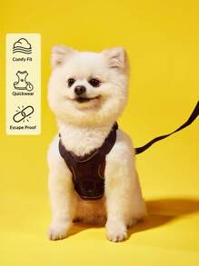 PETSIN Reflective Pet Harness And Leash Set For Dog & Cat, Escape Proof Adjustable Small Dog Harness With Soft Mesh