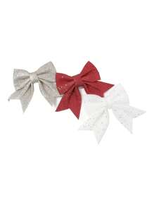 2pcs Christmas Decorations Glitter Bow 18cm Christmas Tree Hanging Ornaments Home Decor Room Decor Winter Christmas Decorations Home Christmas Gifts Christmas Decor - Multicolor - View 6