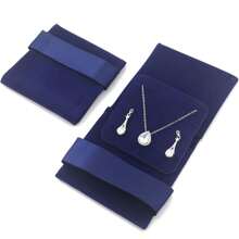 1pc Velvet Jewelry Organizer Bag, Square Shape With Buckle Closure, Portable Necklace Earrings Rings Storage, Multipurpose Use, Jewelry Rolls