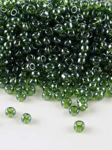 GO2CJBEADS 10 جرام متعدد الألوان حبيبات زجاجية دائرية بقطر 2 مم بخط فضي للاستخدام في صناعة الأساور DIY