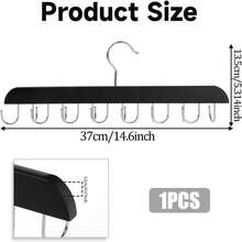 带 1-14 个挂钩的腰带/领带壁挂架，带 14 个挂钩的木质腰带架，壁挂式衣架 - 领带架 - 收纳架 - 腰带架，性别揭秘派对，生日、婚礼、派对的完美之选，送给同事、朋友和家人的完美礼物，返校季