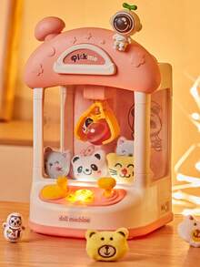 电动抓娃娃机，儿童毛绒娃娃抓取器，带灯光、声音、音乐、角色扮演、互动游戏，适合男孩和女孩的礼物，包含随机配件，不含电池