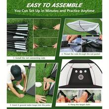 Golf Net, 10x7ft Golf Hitting Practice Net For Backyard Driving Chipping Indoor&Outdoor Swing Training Net With Base Hitting Mat, Target&Balls, Ideal Gift For Men Dad, Golf Lovers - màu đen - Xem 5