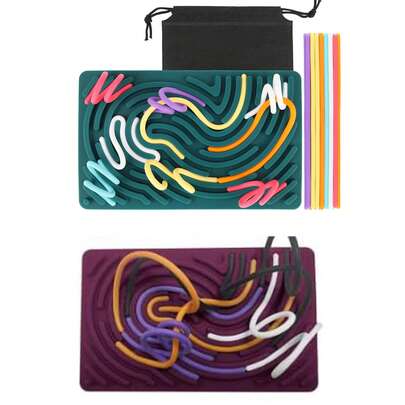 Sensory Play Board, Silicone Decompression Toy For Stress Relief, Sedation, Concentration, Sensory Toy Game Controller, For Children And Adults, With 20 Strings,Fidgets,Montessori Toys,Toddler Fidget Toys,Kids Toys,Montessori Toys,Toys,Sensory Toys,Montessori Toys,Toddler Toys