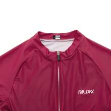 RAUDAX 女式简约运动骑行服，高弹力全拉链前片，双层面料，透气后片，适合公路骑行、跑步、骑自行车 - 酒紅色 - 查看 5