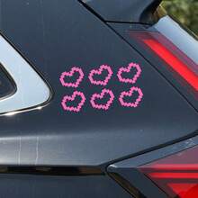 爱车尾灯贴纸粉色可爱通用尾灯车灯贴纸汽车灯贴花配件 - Heart Shape - 查看 2