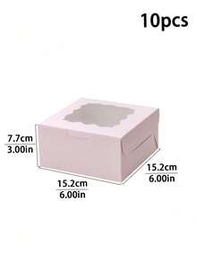 5pcs/10pcs Cookie Boxes, Mini Cake Boxes, Biscuit Boxes, Cinnamon Roll & Candy Boxes, Chocolate & Truffle Boxes, Birthday Party Transparent Gift Boxes, Wedding Party Packaging Boxes, Pastry Packaging Boxes, Cookie Boxes - Multicolor - View 20