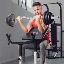 EZ Bar, EZ Curl Bar 4ft, Barbell Bar, Barbell Weight Bar With 2 Spring Clips - Style2 - View 5