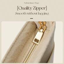 1 件女士多用途毡衬里内袋，大容量可洗化妆包，桌上收纳袋，洗漱包 - 米色 - 查看 10