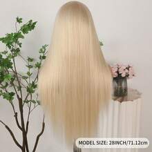 Purple Color Lace Front Wigs Pre Plucked Hairline Long Straight Wigs For Fashion Women Girls Party Daily Wear Glueless Dark Purple Lace Front Synthetic Wigs 13x4 Free Part Heat Resistant Fiber Hair 28 Inch 180% Density - Vàng nhạt - Xem 8