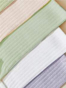 6 Pairs Women's Striped Non-Slip Silicone Bottom Yoga Socks, Pilates Socks, Suitable For All Seasons, Women's Non-Slip Long Socks With Grip, Suitable For Ballet, Dance And Sports, Suitable For Gym - Multicolor - View 3