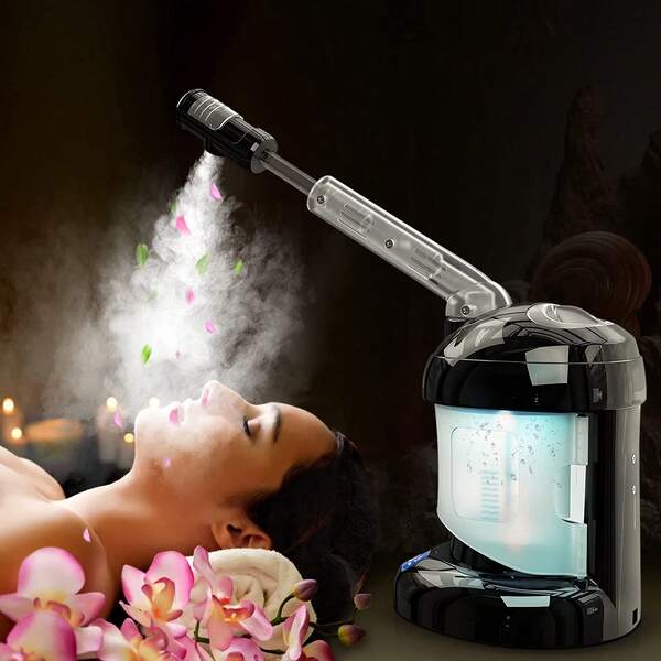  Kingsteam Vaporizador Facial Ozono Nano Iones Spa Limpieza, boquilla retráctil