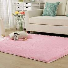 Pure Fluffy Rugs Shaggy Rug Bedroom Living Room Anti Slip Soft Carpet Floor Mat - Pink - View 15